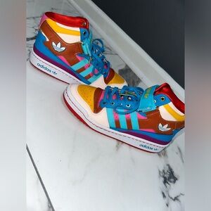 RARE adidas Forum Mid S.E.E.D Aqua Blue Pink Yellow Brown Red Soles -no Box